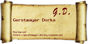 Gerstmayer Dorka névjegykártya